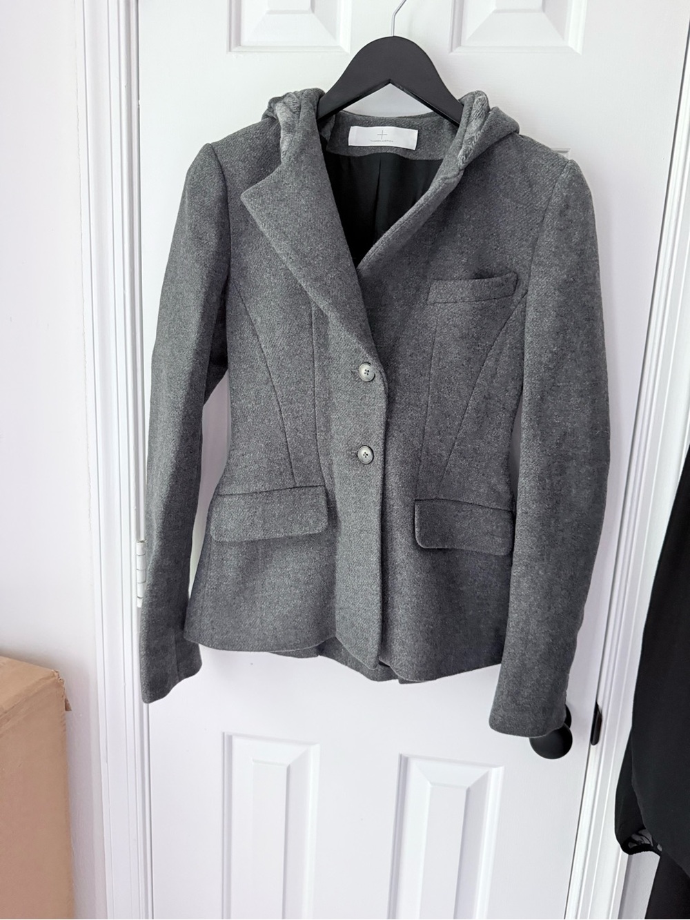 THAKOON Women's Gray Hooded Wool-Blend Jacket